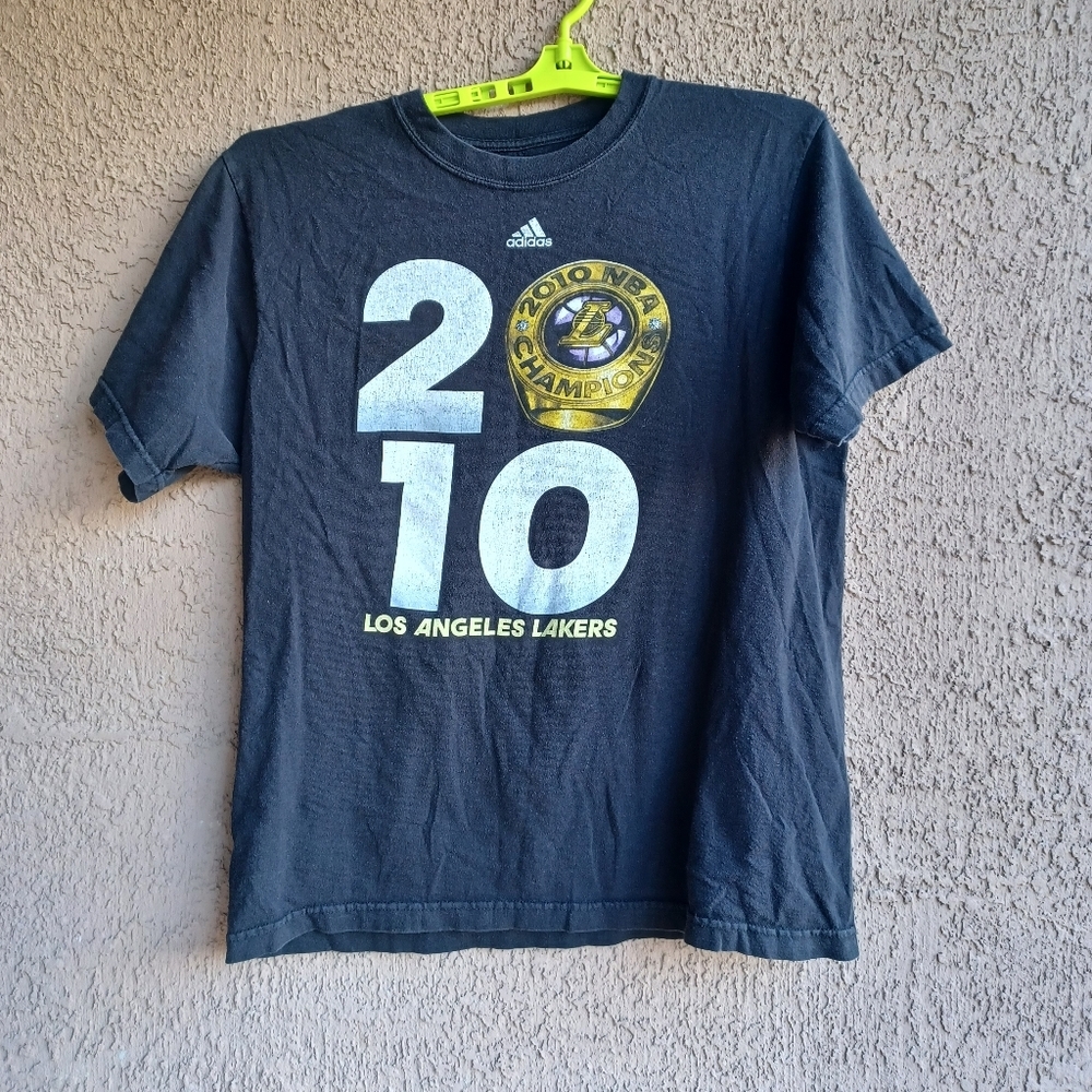 Vintage Los Angeles Lakers 2010 NBA Champions Adidas T Shirt L Black